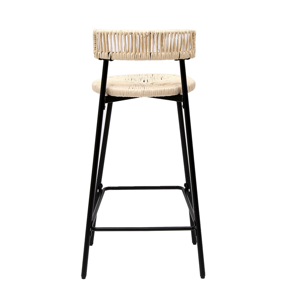 Counter Stools Set of 2 Handwoven Paper Rope Bar Stools
