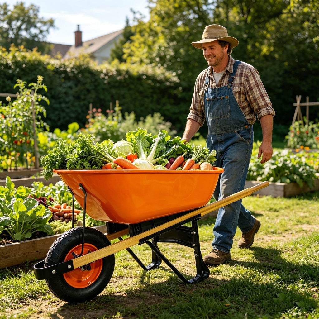 Steel Tray Wheel Barrow - Two Wheeled Trolley