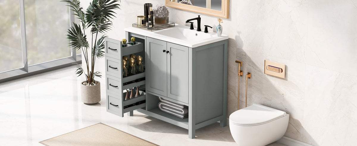 36" Bathroom Vanity with Sink Top