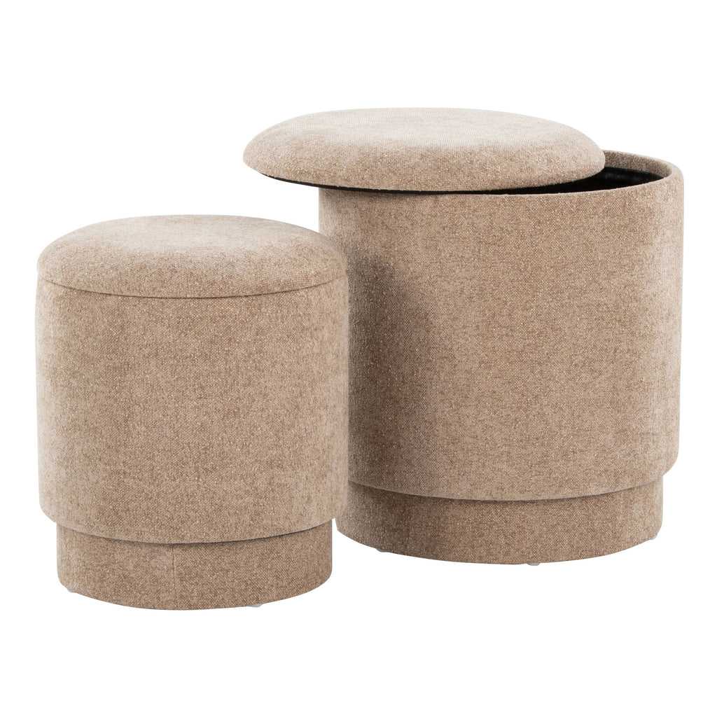 Upholstered Contemporary Ottoman Set