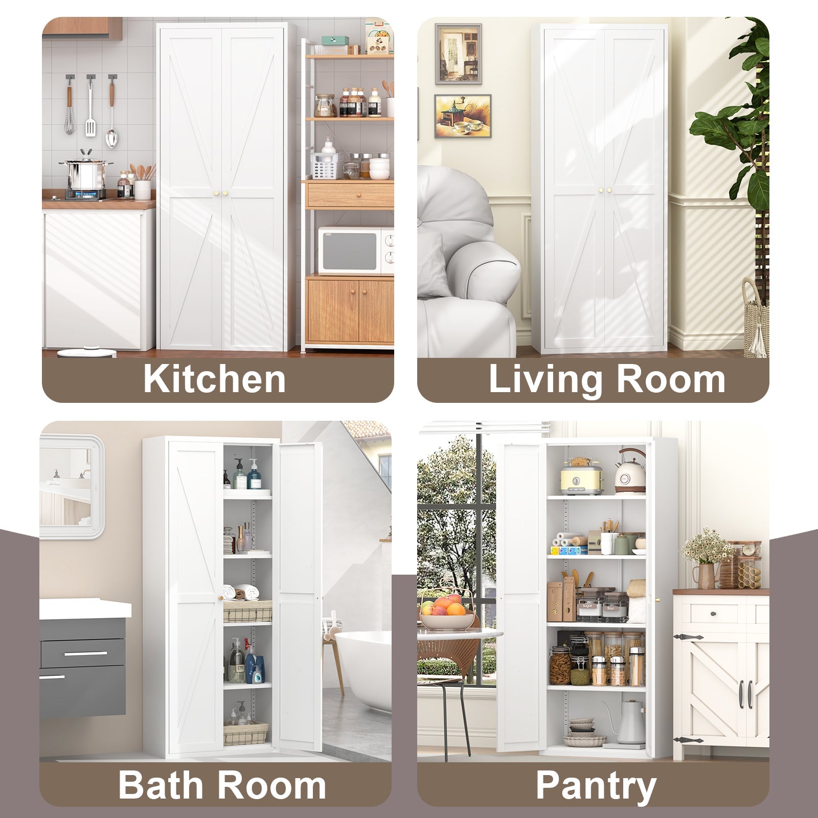 Metal Adjustable 2 Doors Storage Cabinet