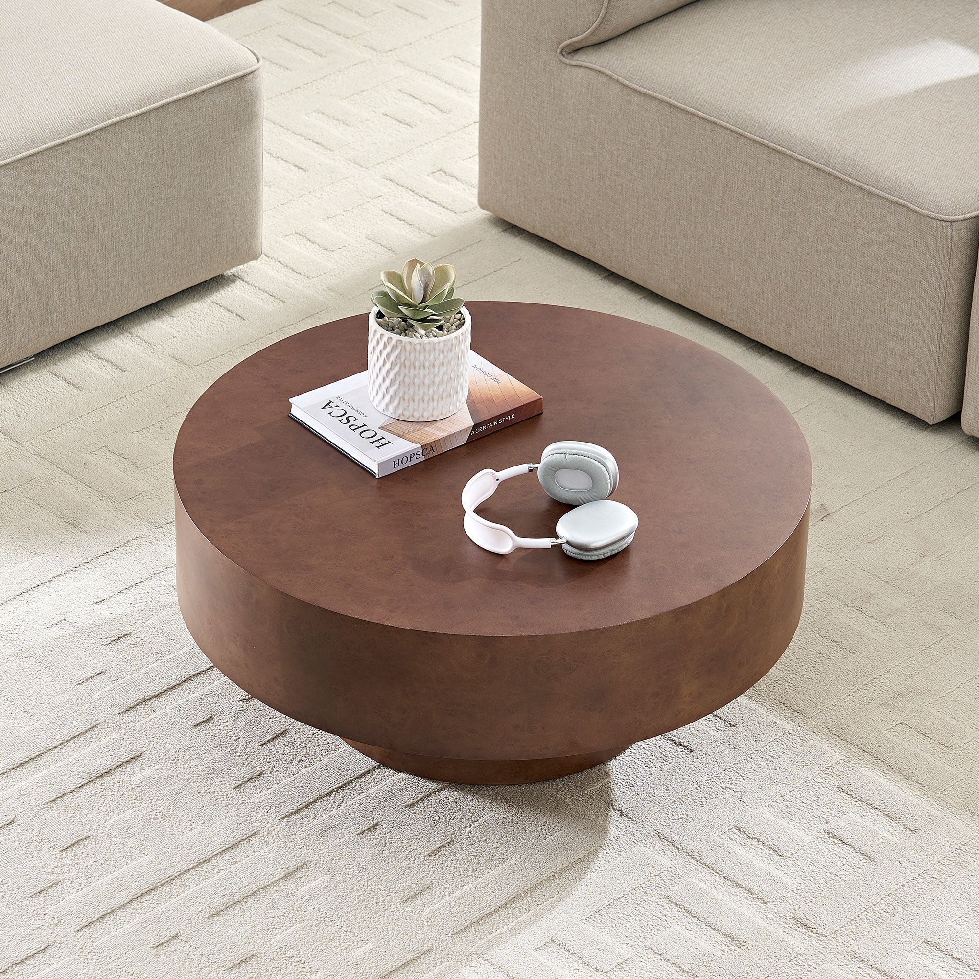Faux Burl Wood Pattern Decal Coffee Table