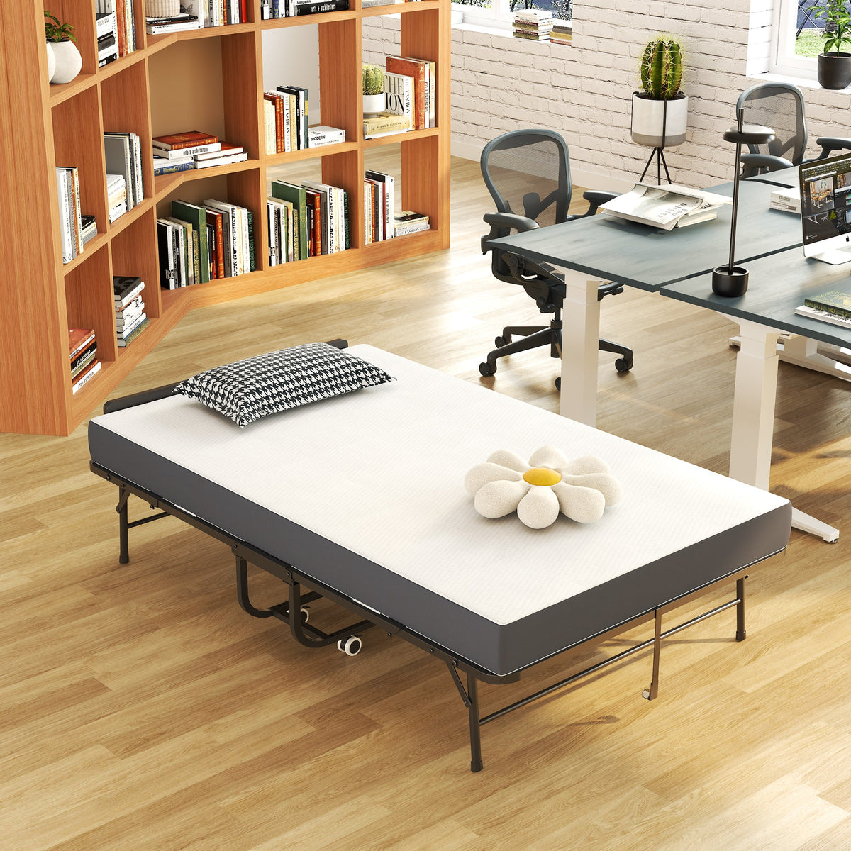 75"x46" Wide Folding Bed with Adjustable Headboard