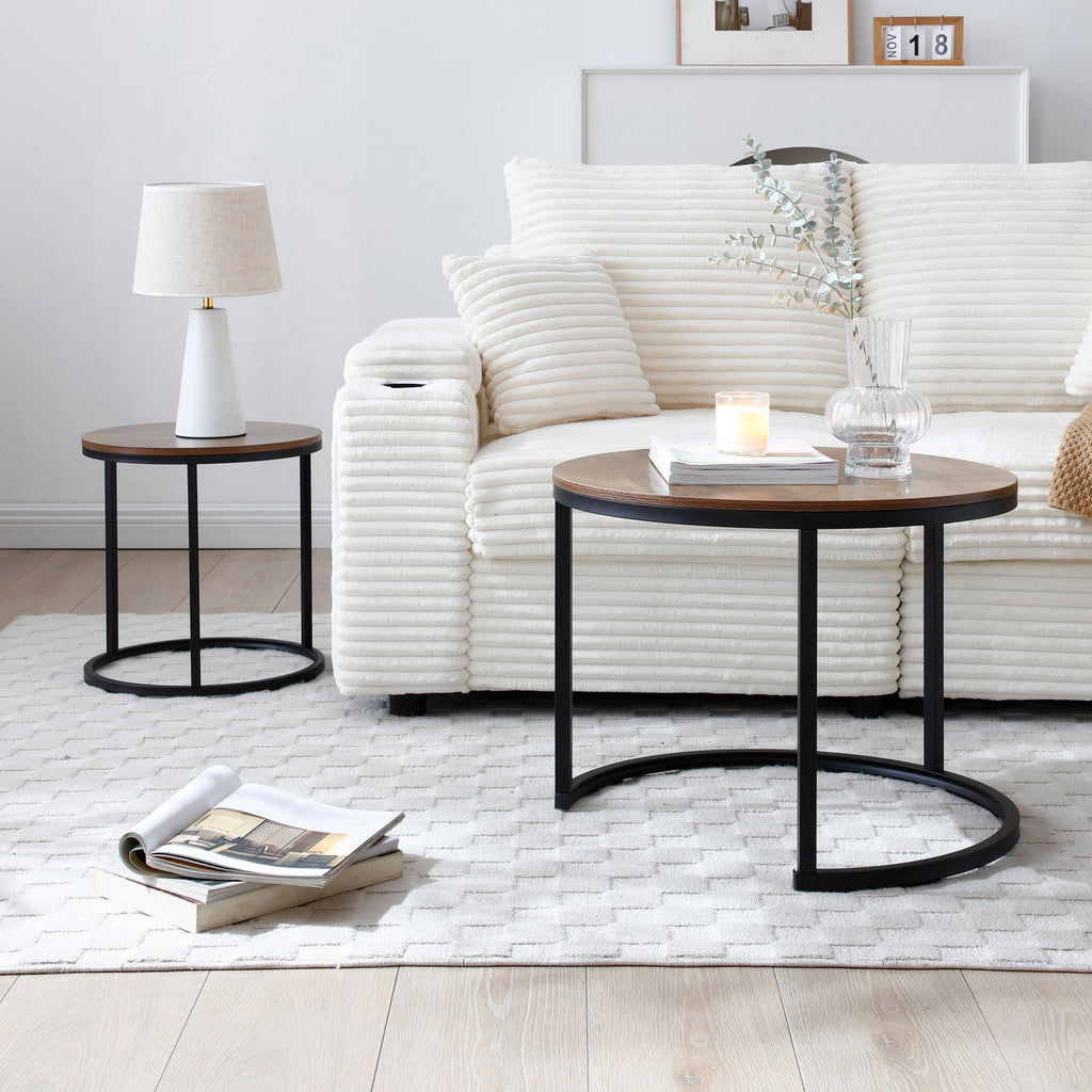 Set of 2 Round Nesting Coffee Tables