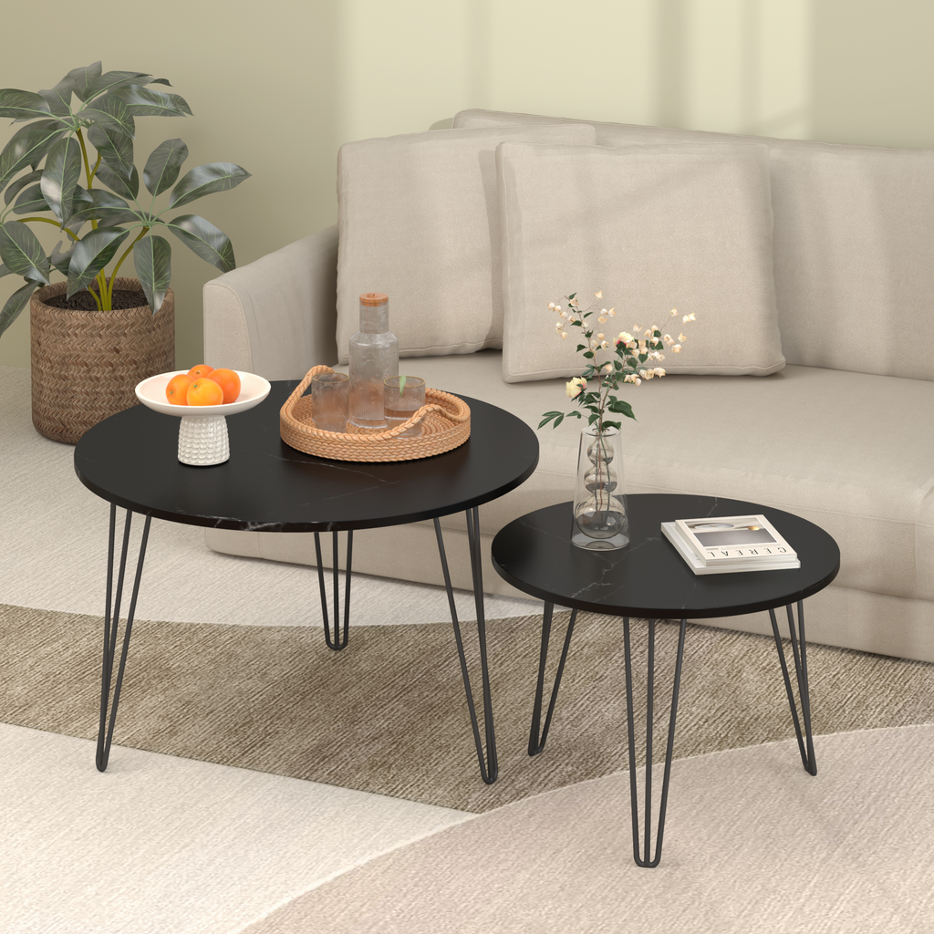 27.56'' Round Nesting Coffee Table Set of 2