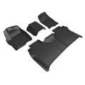3D MAXpider 19-23 Gmc Sierra Crew Cab Kagu Floor Mat- Black R1 R2 L1GM03101509