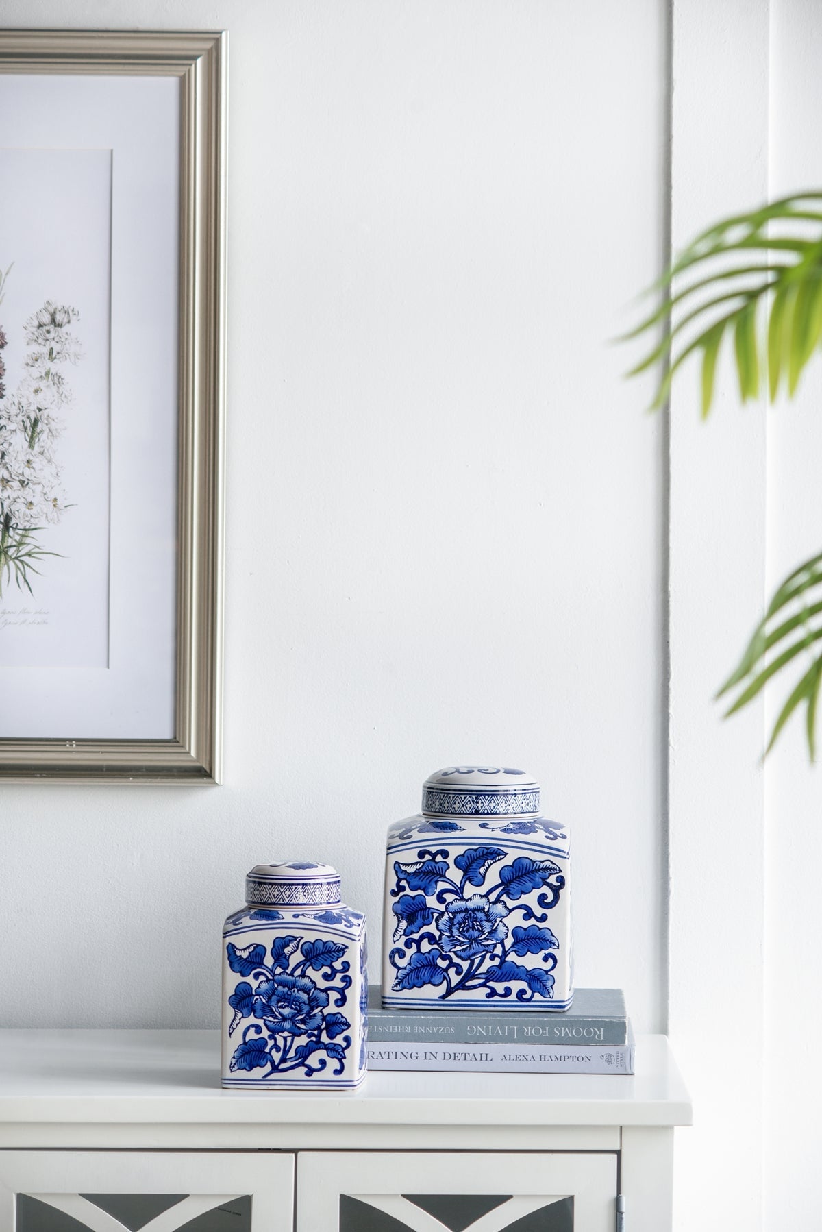 5x5x8" Hand Painted Square Canister