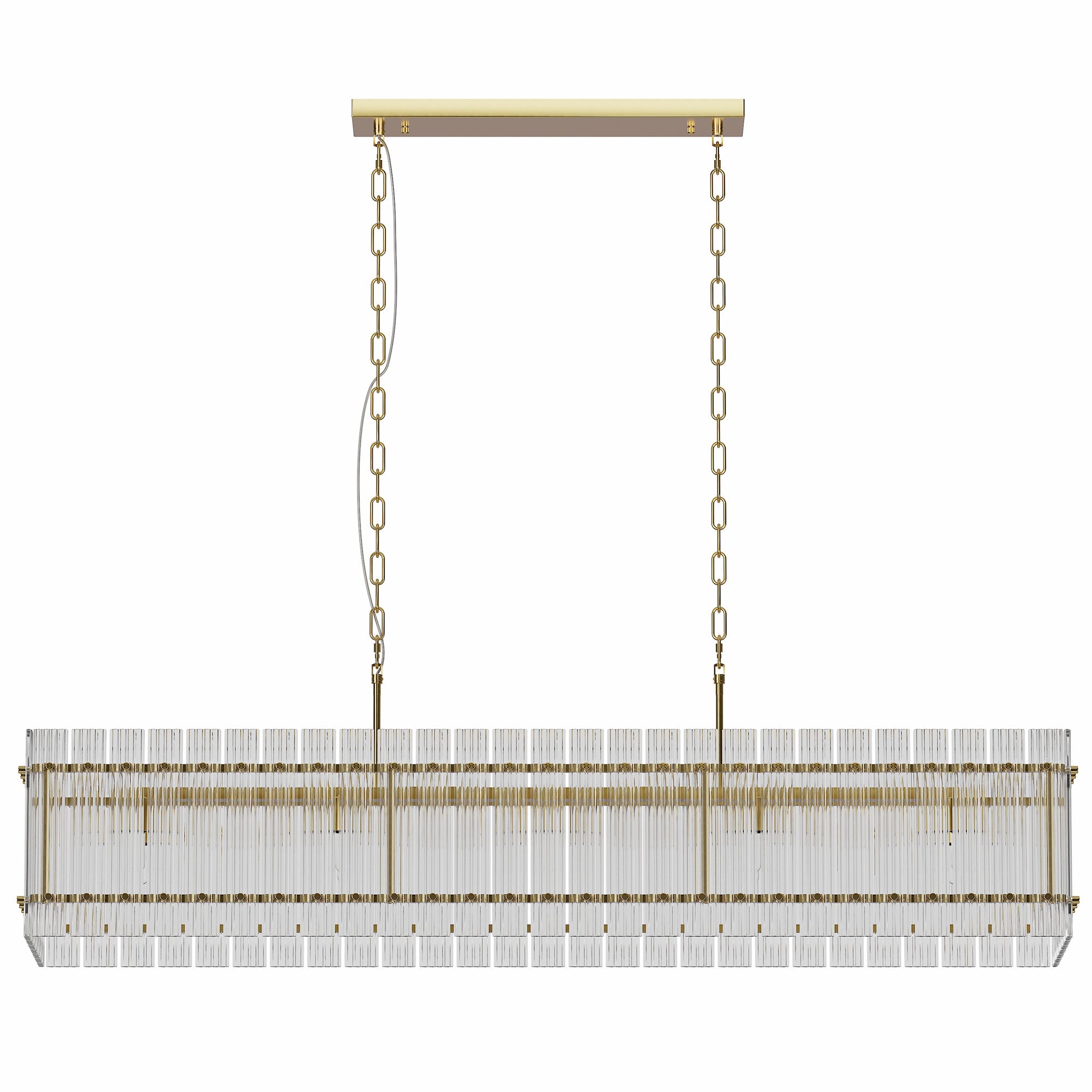 Modern Rectangular Crystal Glass Chandelier