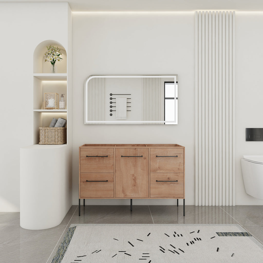 48" Freestanding Bathroom Vanity with Soft-Close Cabinet Door and 4 Drawers