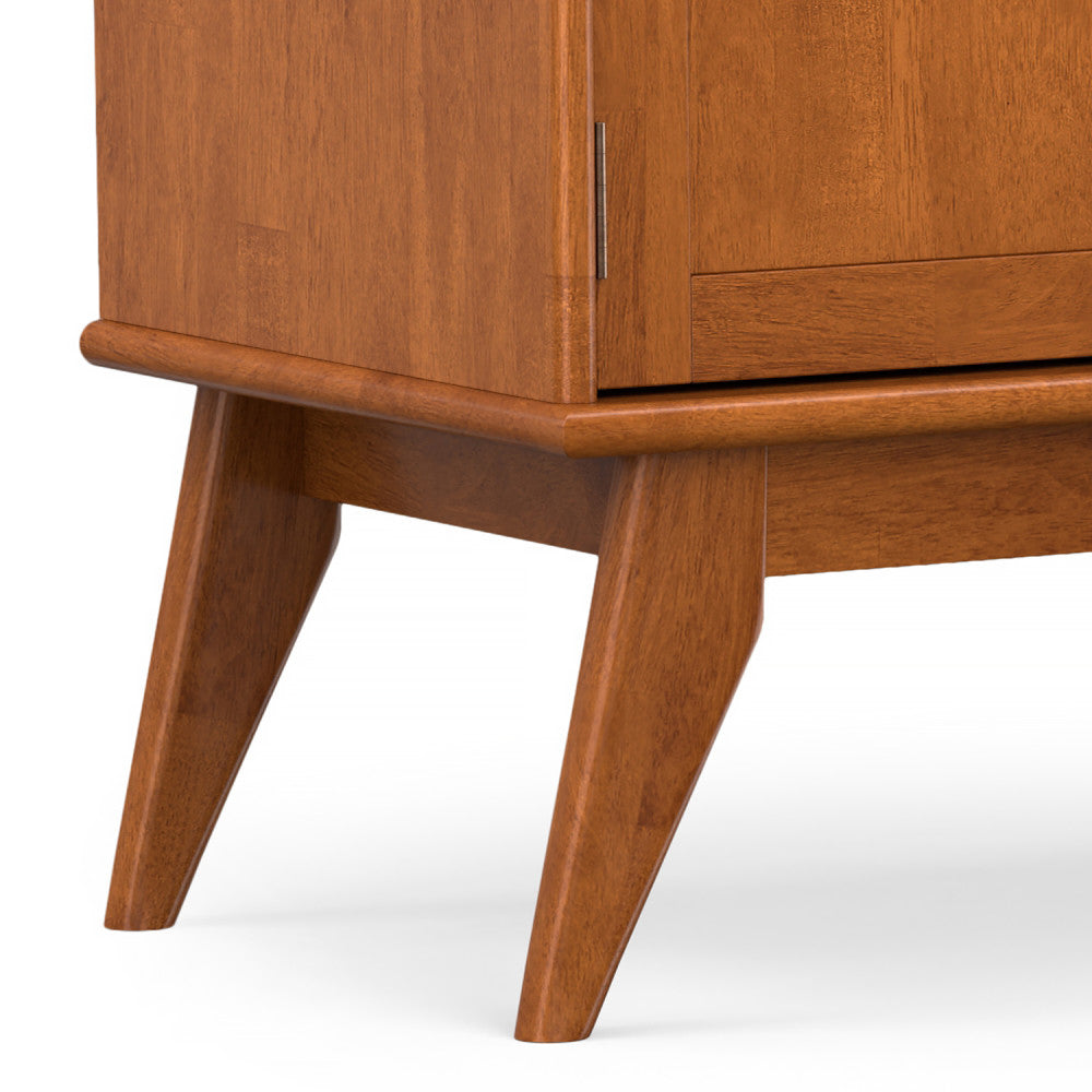 Draper 72 Inch Wide Solid Wood Mid Century TV Stand in Teak