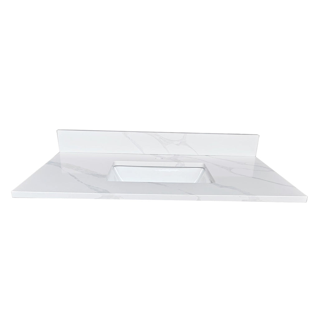 37-Inch Quartz Bathroom Vanity Top with Undermount Sink