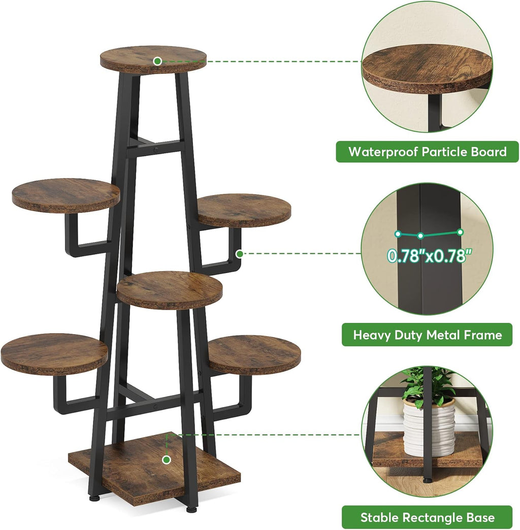 43.30" Tall 7-Tier Rustic Display Shelf