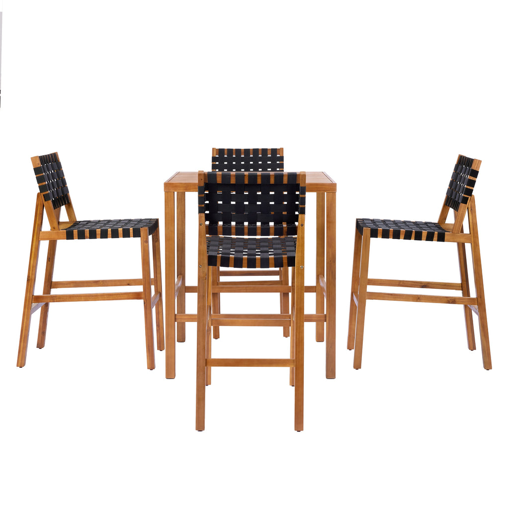 30.5 Inch Seat Height Outdoor Acacia Solid Wood Patio Furniture Set