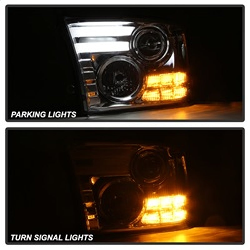 Spyder Dodge Ram 13-15 Projector Headlights Light Bar DRL Chrome PRO-YD-DR13-LBDRL-C 5080905
