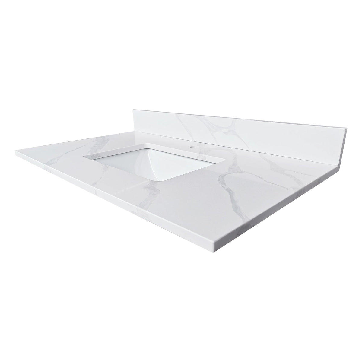 37-Inch Quartz Bathroom Vanity Top with Undermount Sink