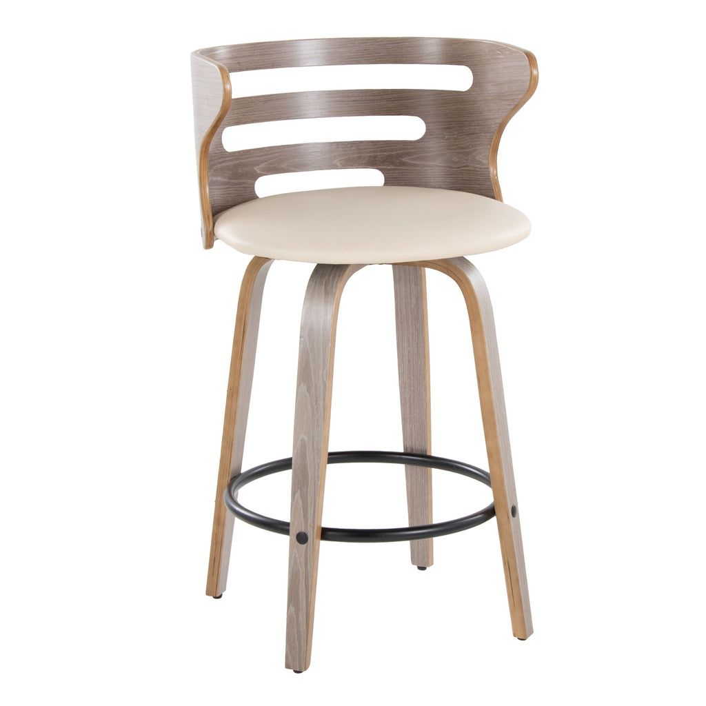 Fixed-Height Counter Stool with Swivel in Light