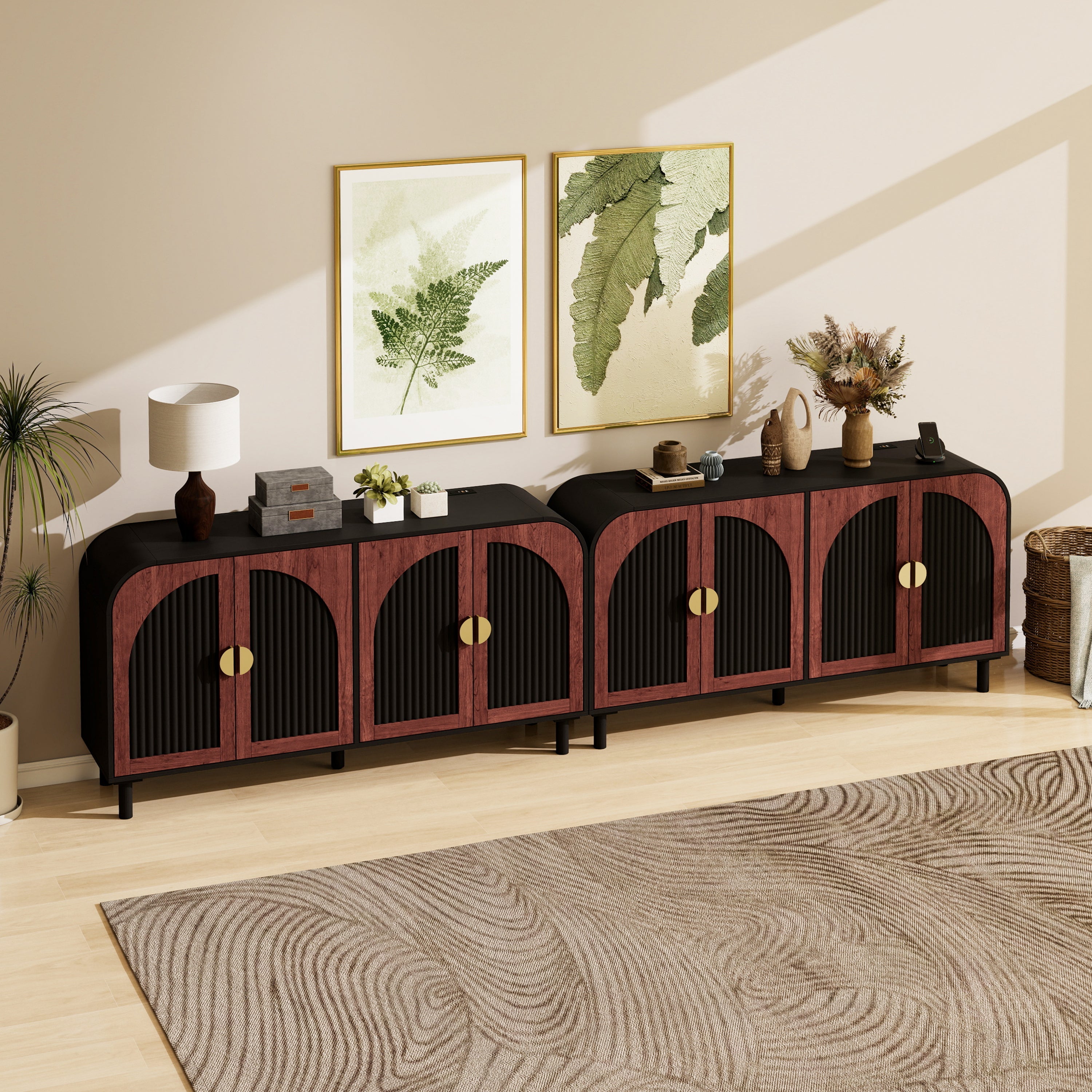 Vintage Arched Sideboard Cabinet