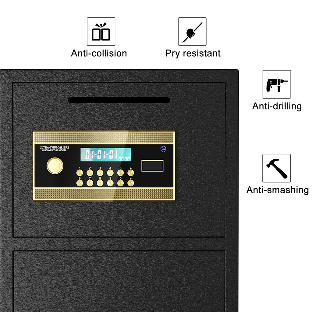 Large Double-Door Coin-Operated Safe with Digital Security Features