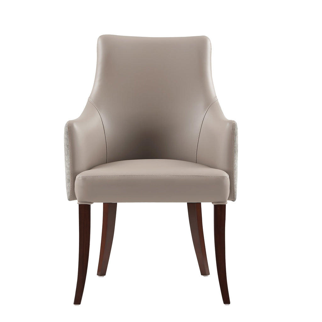 Connie Wood Vegan Leather and Velvet Armchair
