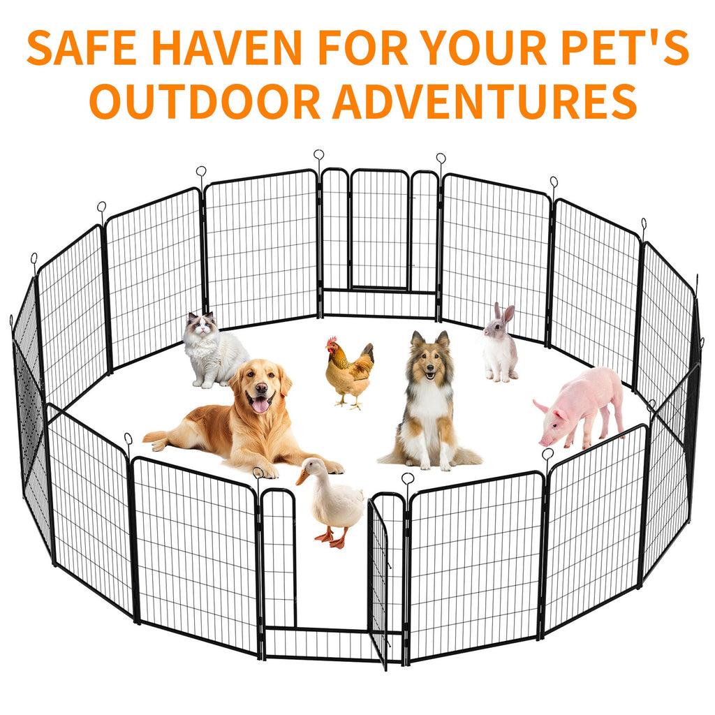 Dog Playpen 40 Inch - 16 Panels Heavy Duty Metal Pet Exercise Pen