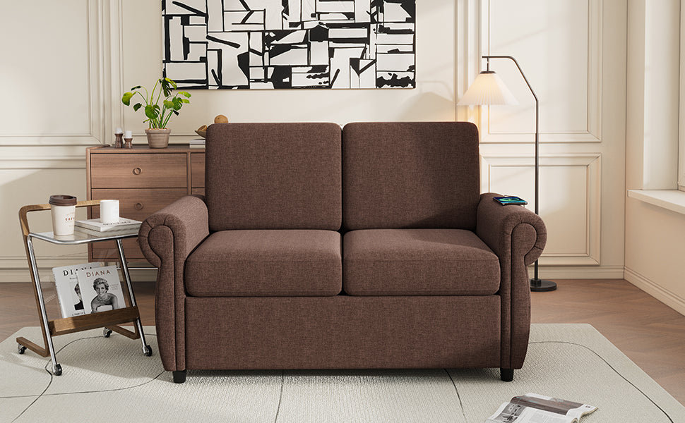 57.9" Orisfur Pull Out Sofa Bed Loveseat
