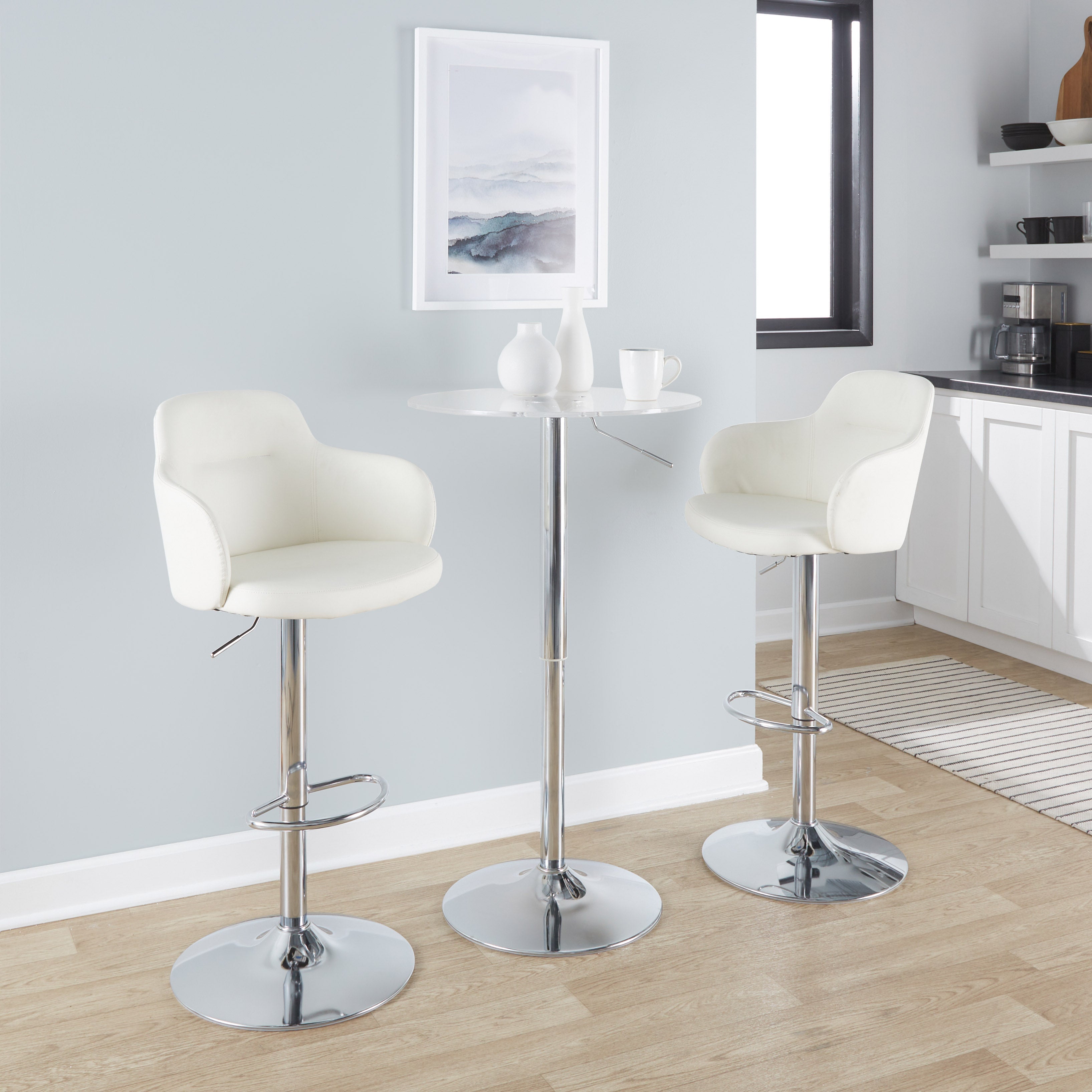Clear Adjustable Contemporary Bar Table