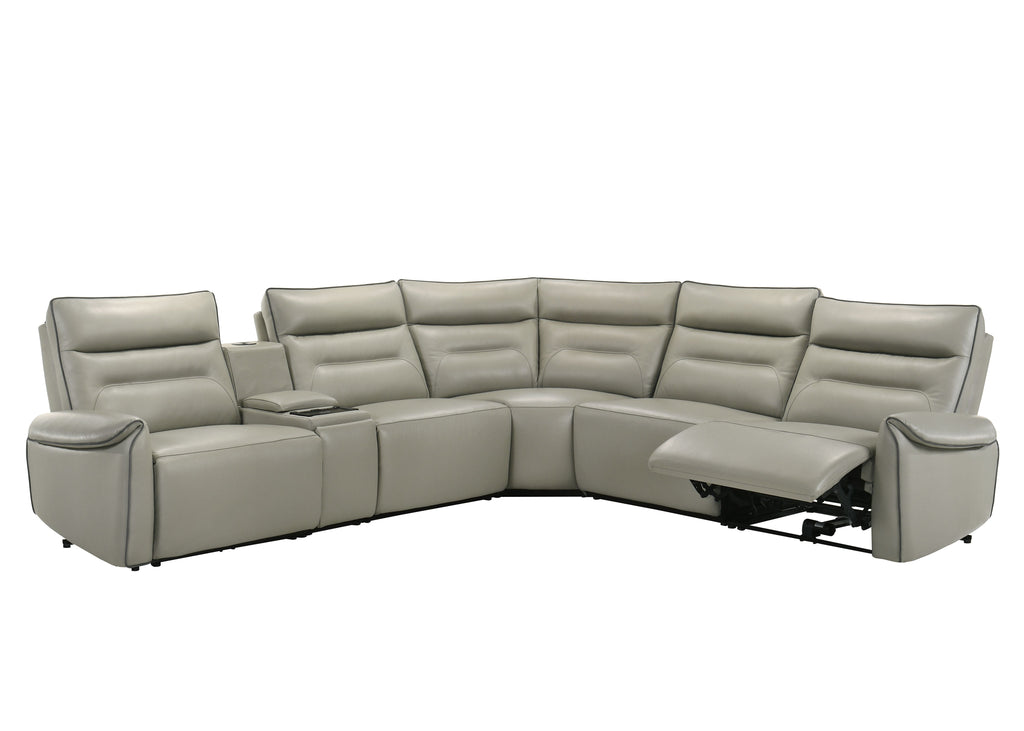 Jayke Top Grain Leather Match Power Motion Sectional Sofa