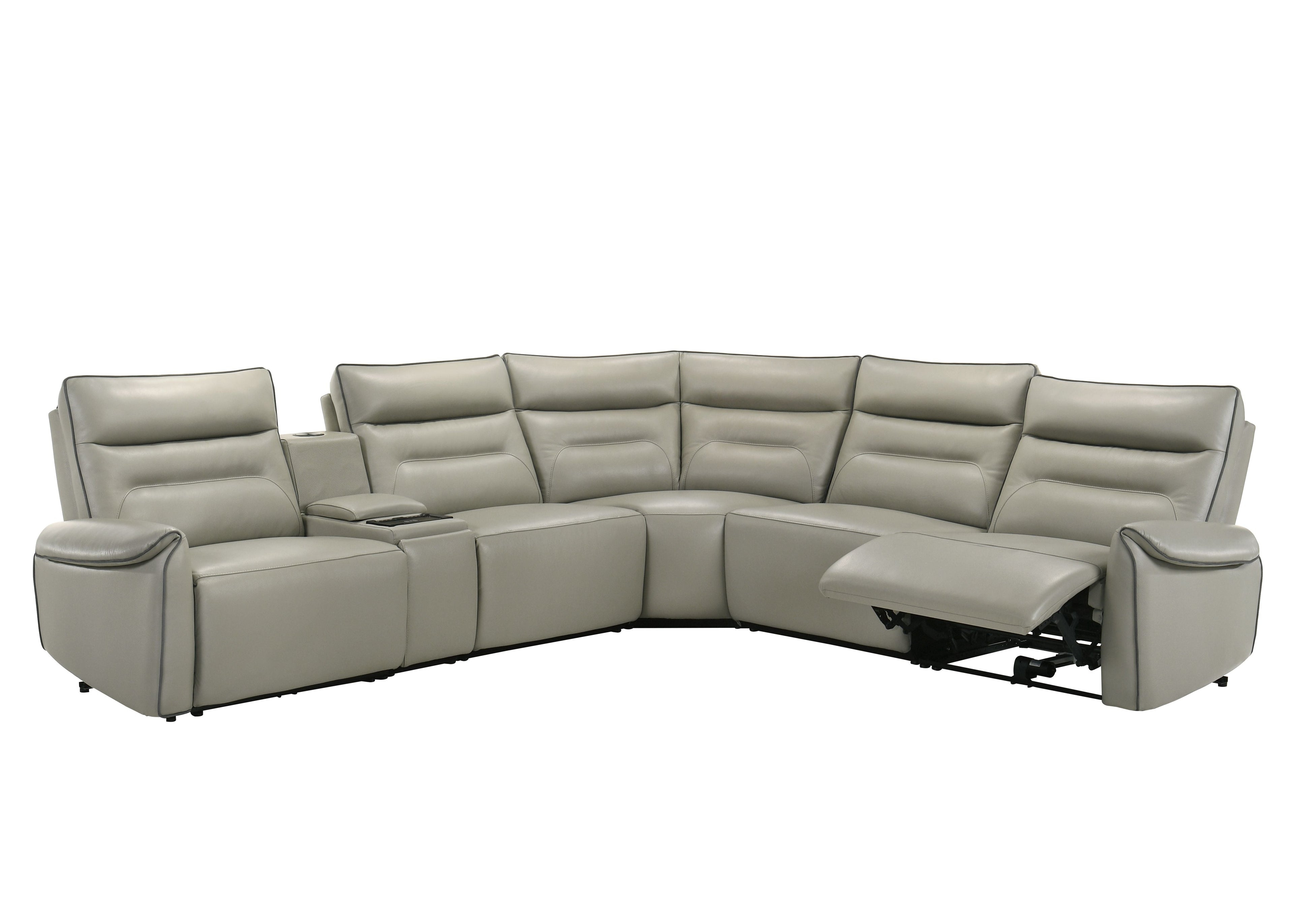 Jayke Top Grain Leather Match Power Motion Sectional Sofa