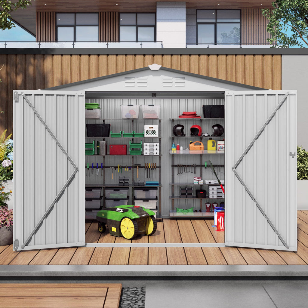8X6 FT Metal Outdoor Garden Storage Shed