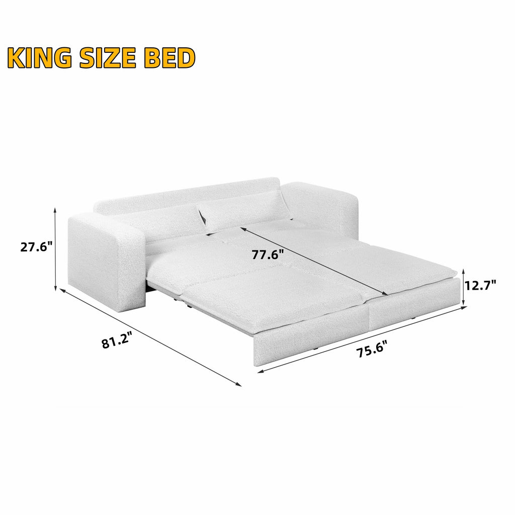 93" King Size Sleeper Sofa Bed - 3 in 1 Convertible