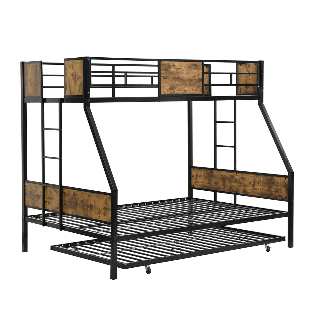 Twin Over Full Metal Bunk Bed with Trundle