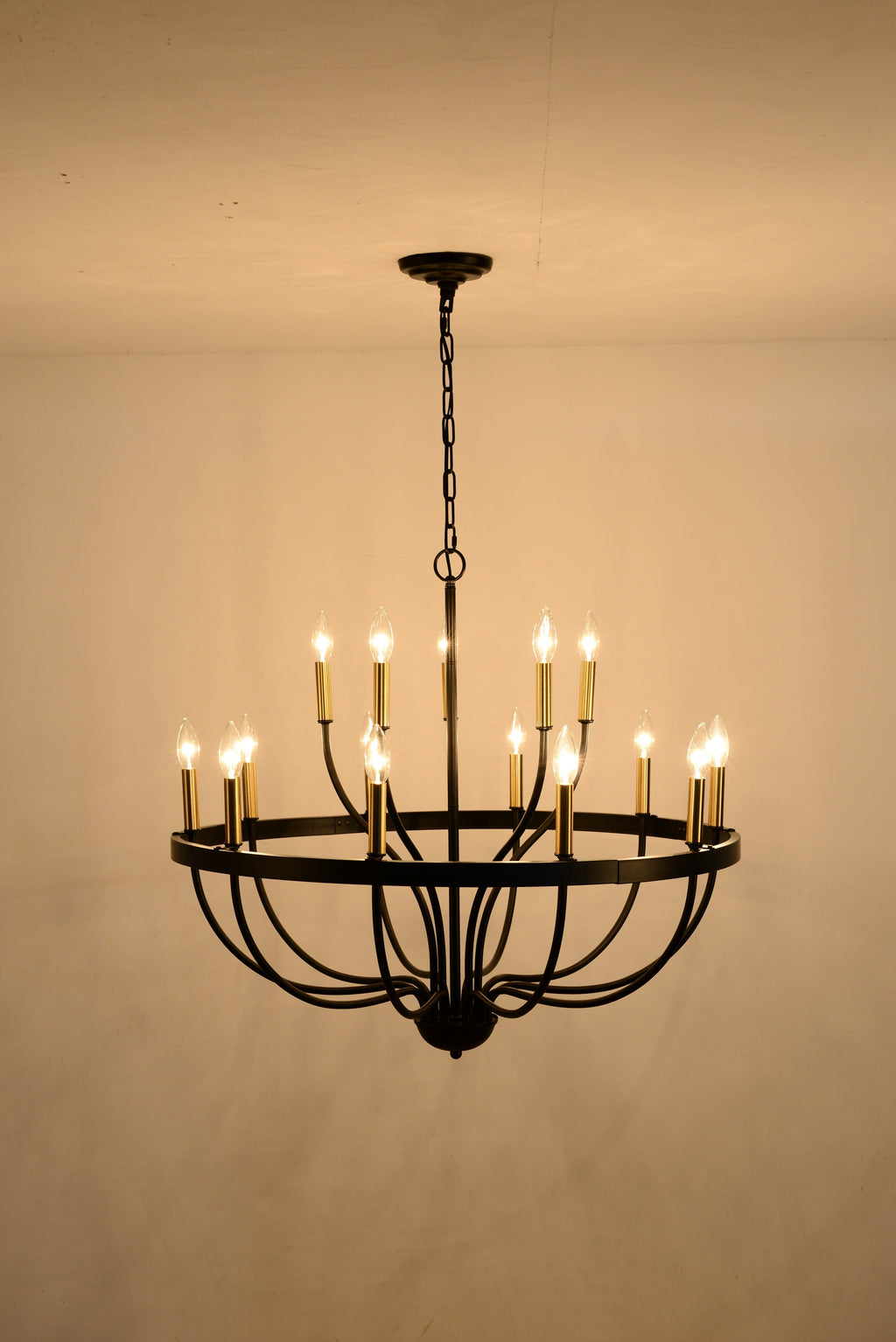 18-Light Chandelier Industrial Iron Candle Chandelier