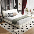 Queen Size Tufted Bed Frame with Extra-Large Ultra-Soft Cloud Pillow Design