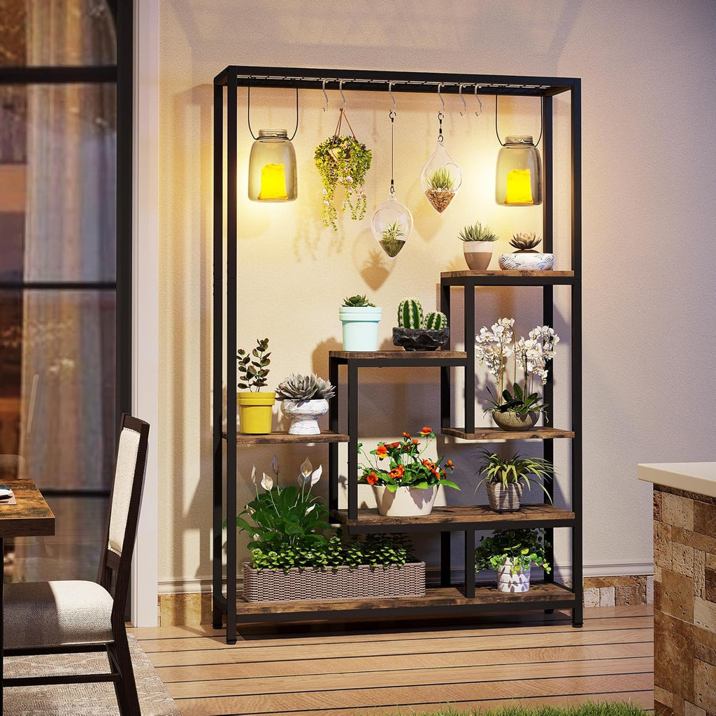 70.86” Tall 5-Tier Rustic Display Shelf