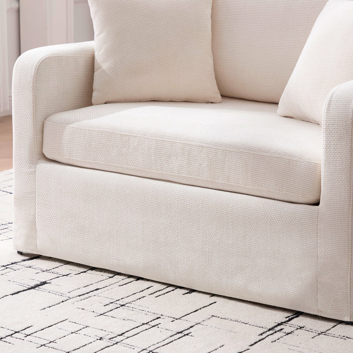 43.9" Wide Modern Upholstered Farmhouse Performance Accent Chair