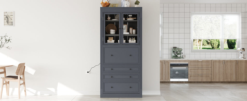 TOPMAX Freestanding Kitchen Pantry Storage Cabinet