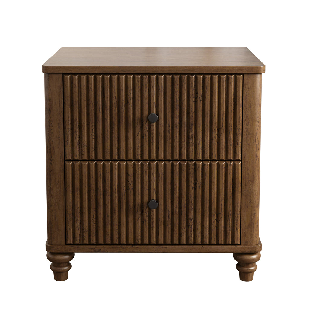 Fluted Nightstand 2-Piece Set