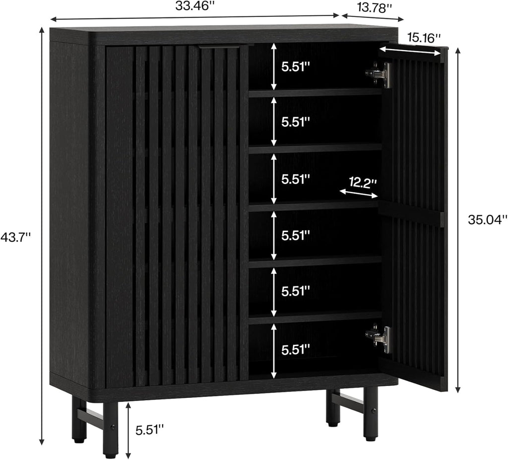33.46" Modern 6-Tier Shoe Cabinet