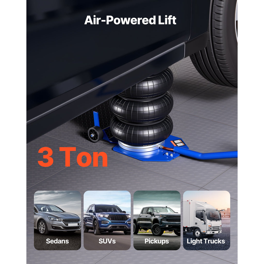 3 Ton Triple Bag Air Jack with Fast Lifting Pneumatic Feature