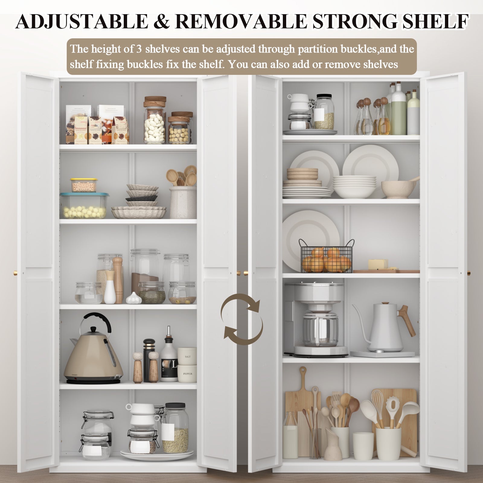 Metal Adjustable 2 Doors Storage Cabinet