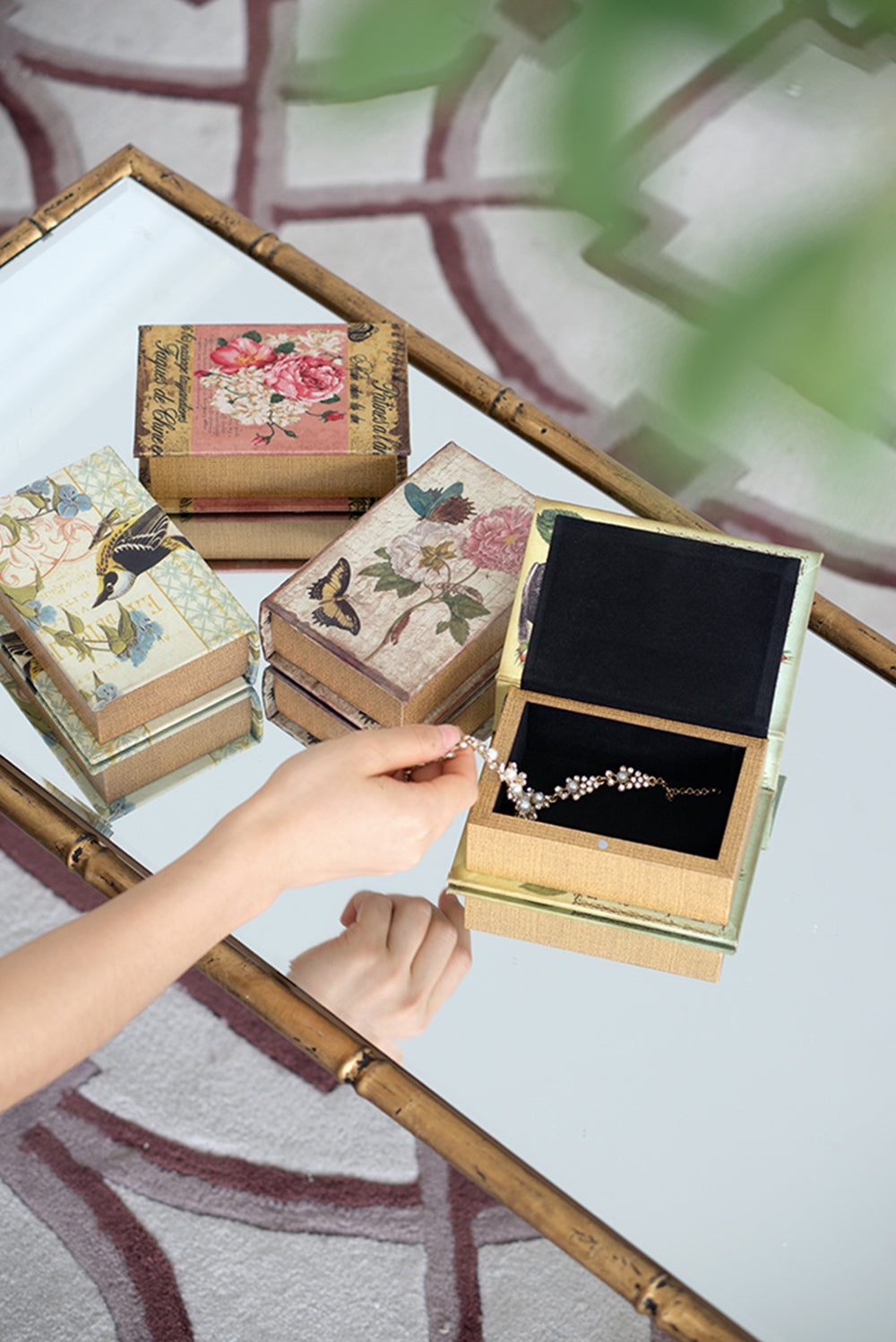 Set of 4 Nature Lover's Book Boxes with Floral Designs