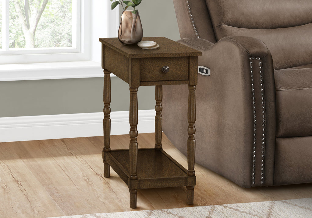 2 Tier Accent Table with Storage Drawer