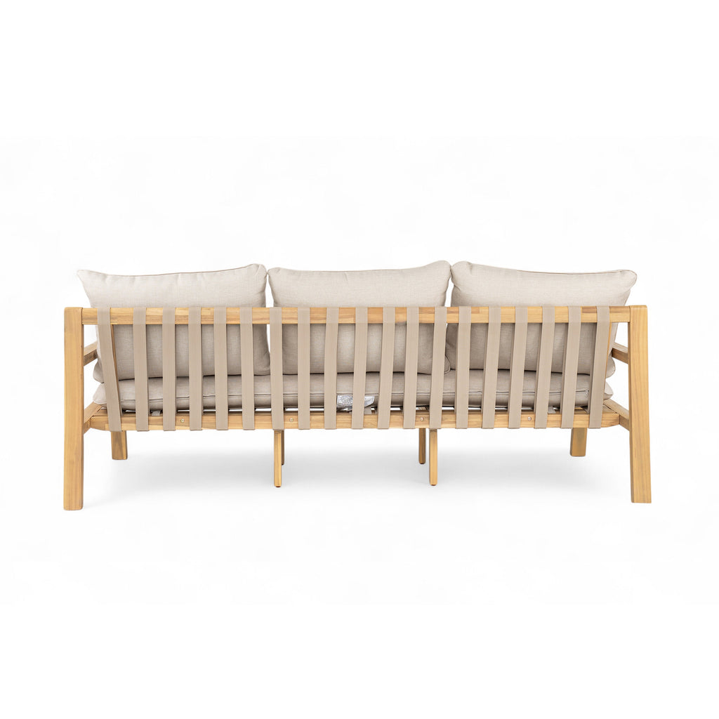 Outdoor Acacia Wood Woven Sofa With Cushions