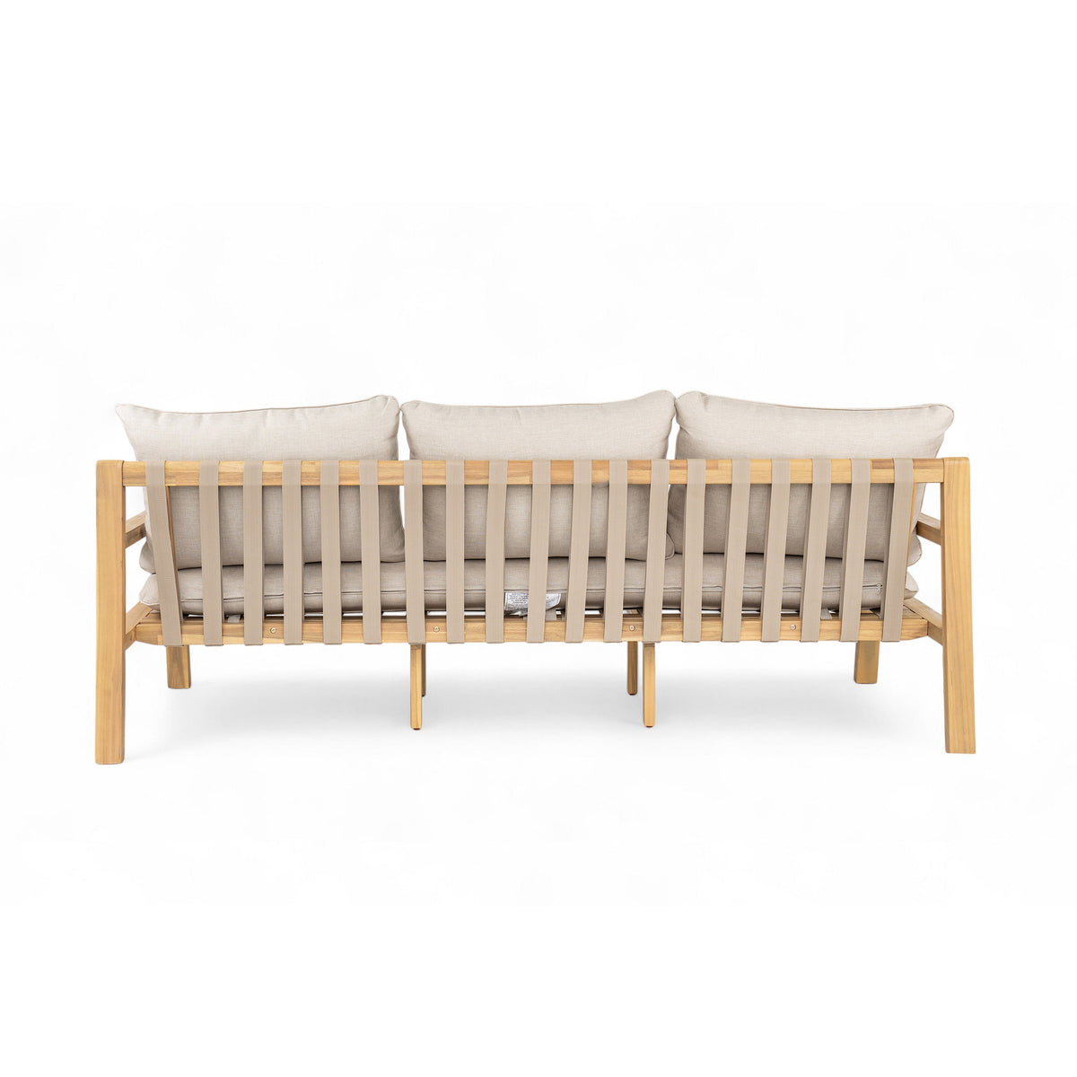 Outdoor Acacia Wood Woven Sofa With Cushions