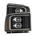 AlphaRex 05-07 Ford F250/350/450/550 Super Duty PRO-Series Proj. Headlights Blk w/Seq Sig. + SWB DRL 880315 *Discontinued