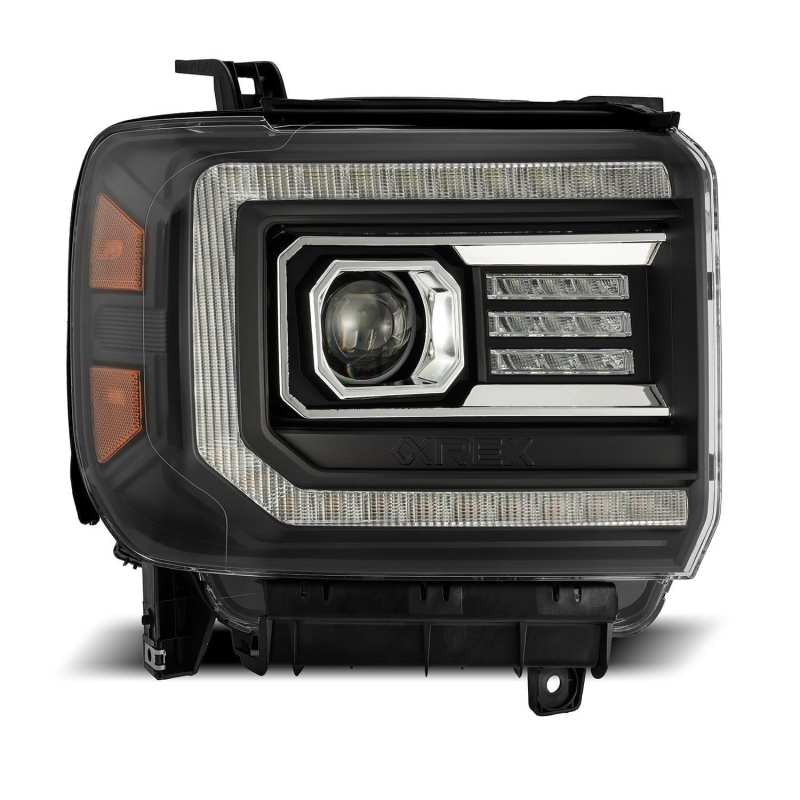 AlphaRex 14-18 GMC Sierra PRO-Series Proj Headlights Plank Style Black w/Activ Light/Seq Signal/DRL 880613 *Discontinued
