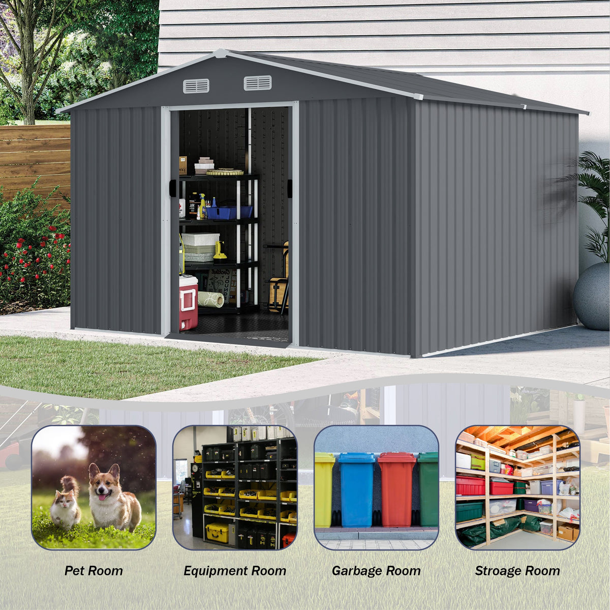 Outdoor Storage Shed 8 x 10 FT