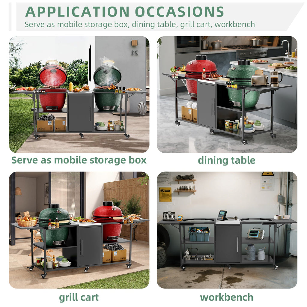 Outdoor Grill Cart for Two Big