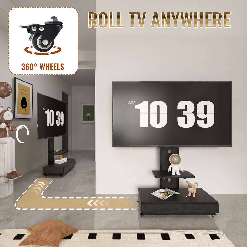TV Stand with Push-Pull Drawer for Living Room, Bedroom, Offices
