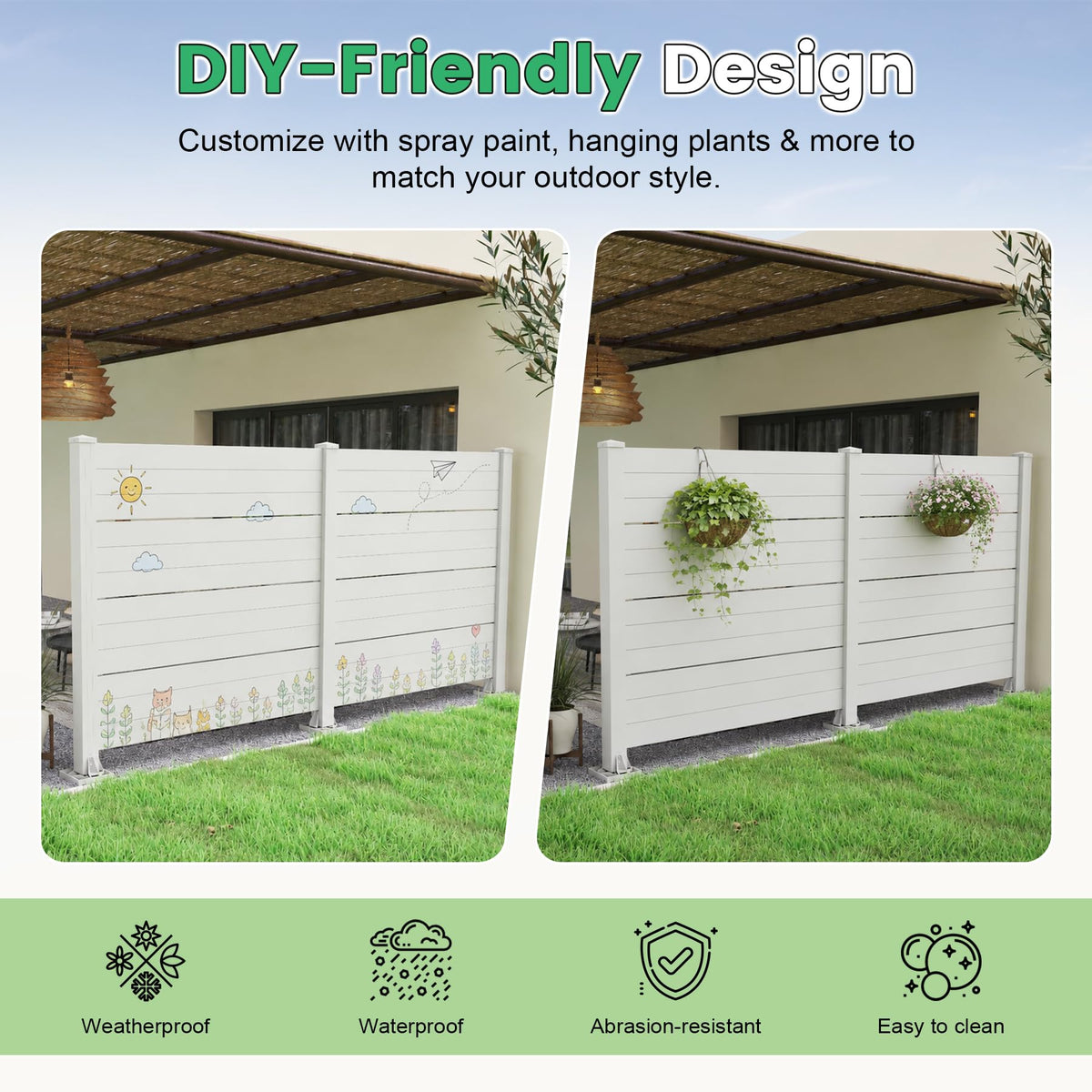 50" W x 49" H Outdoor Privacy Screen